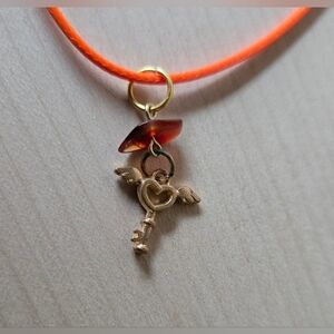 Goldtone Angel Key Pendant Necklace